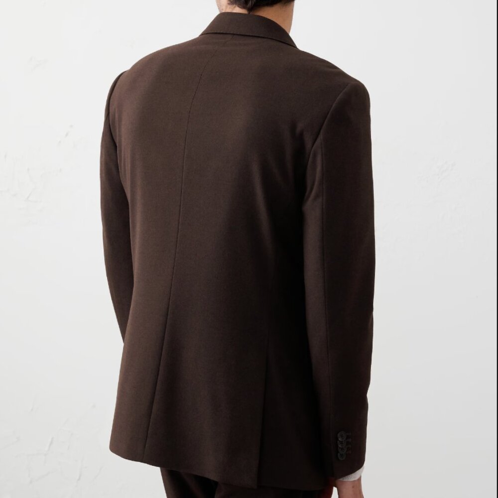 Banana Republic Mens Tailored-Fit Soft Flannel‎ Suit Jacket, Brown, 42S, EUC - Picture 3 of 4